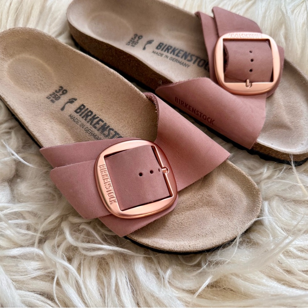 Birkenstock Madrid Big Buckle Rose Pink Sandals - Picture 2 of 4